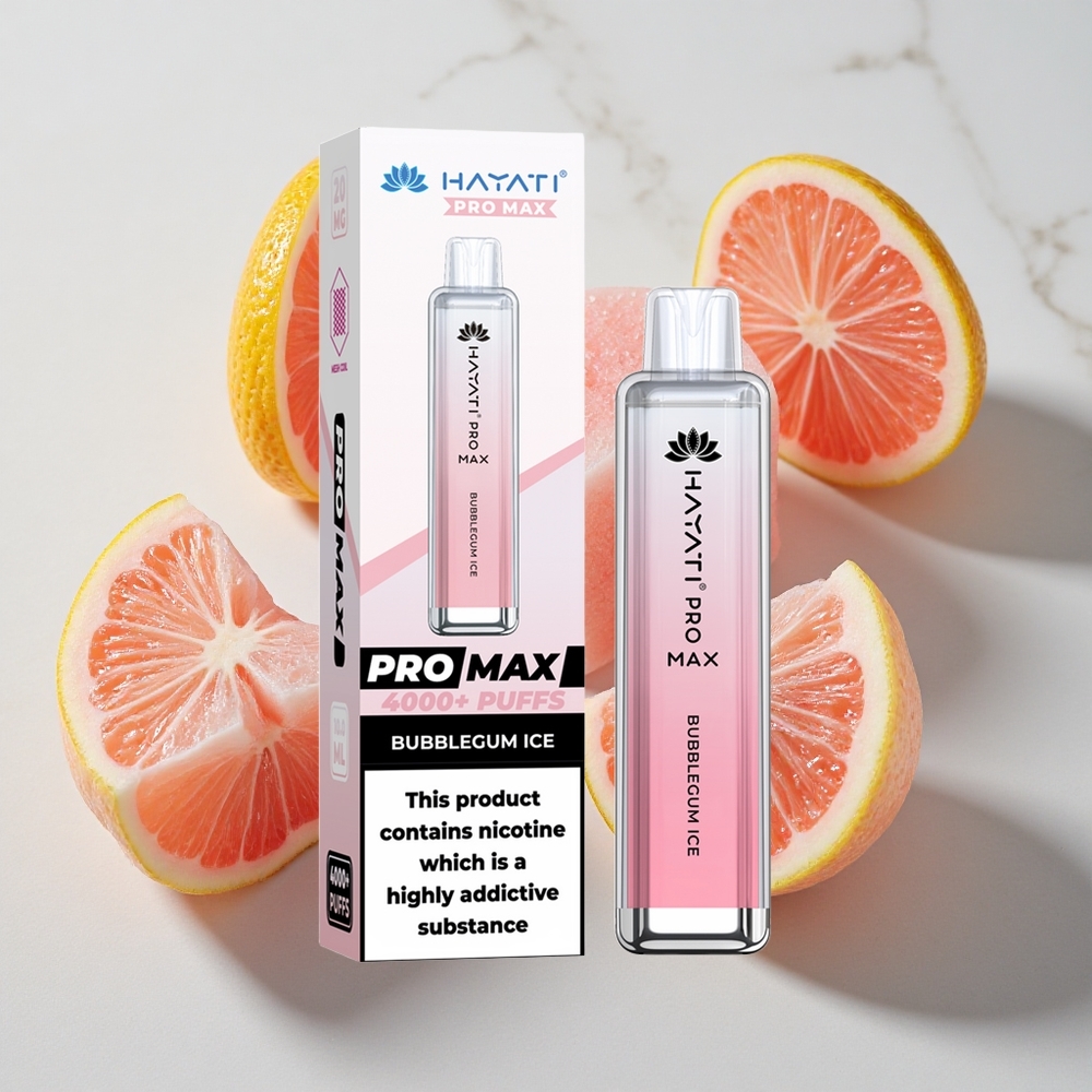 Bubblegum IJs Hayati Pro Max 4000 Puffs Nederland vapes Dual 11 Ohm Mesh Coil  LED-verlichting