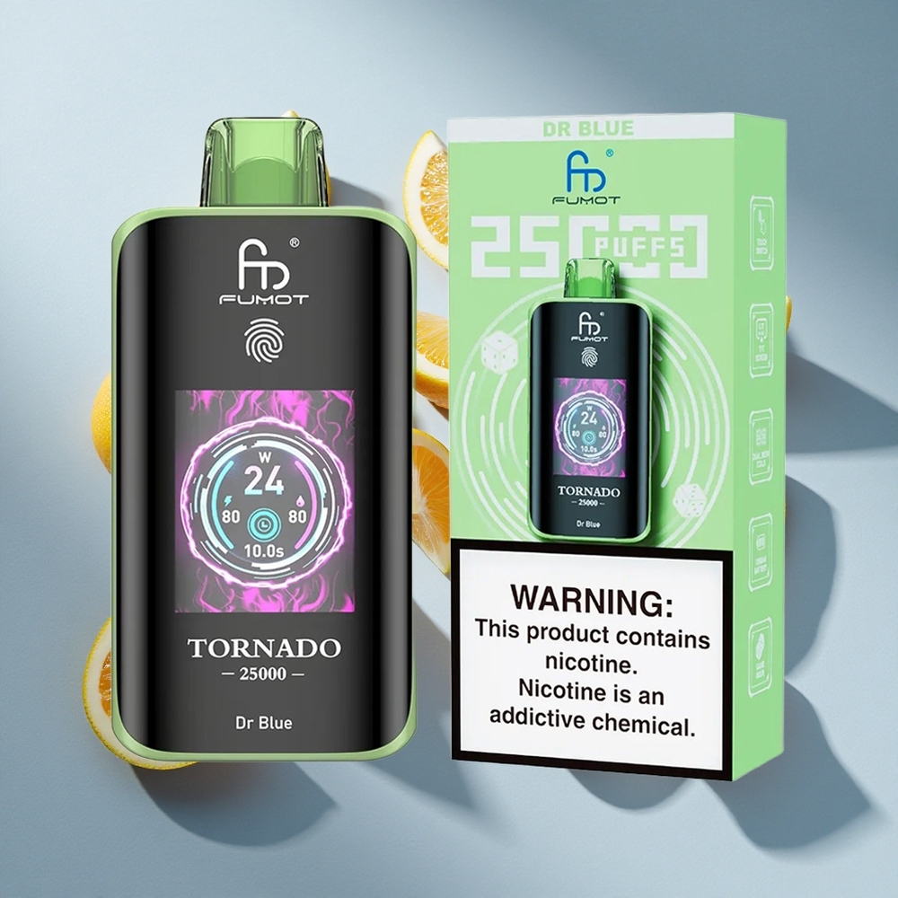 Dr Blauw Fumot Tornado 25000 Puffs Nederland vapes met HD-scherm en 20ml voorgevuld