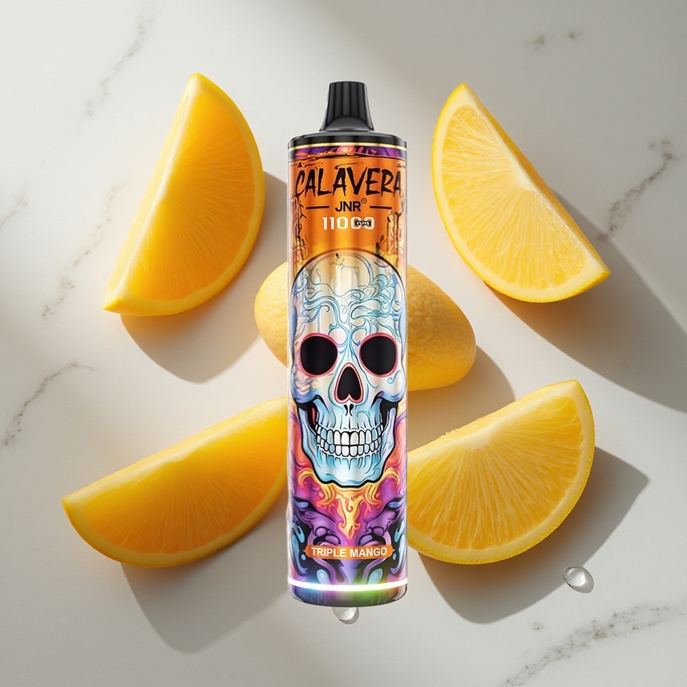 Driedrievoudige Mango JNR Calavera 11000 Puffs Nederland vapes met Type-C oplaadpoort