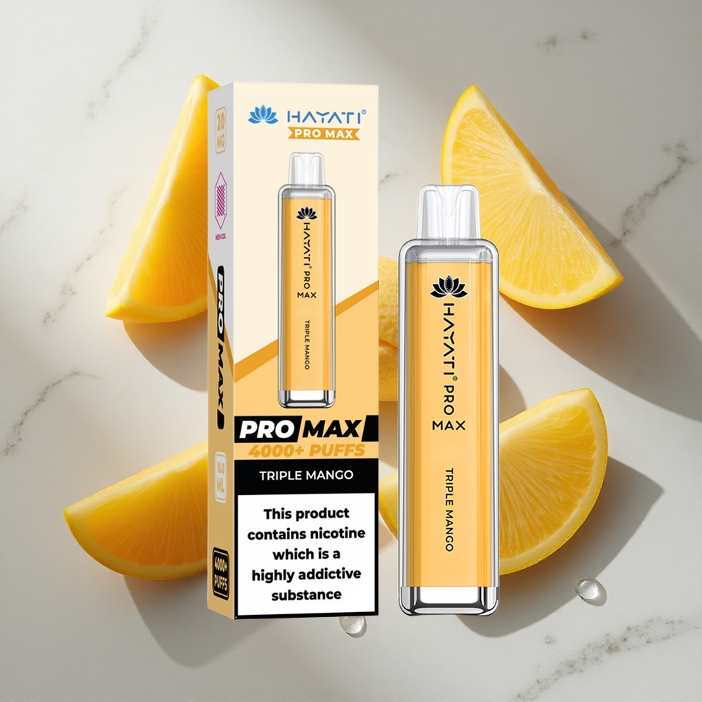 Drielingse Mango Hayati Pro Max 4000 Puffs Nederland vapes met 1400mAh batterij  LED-verlichting