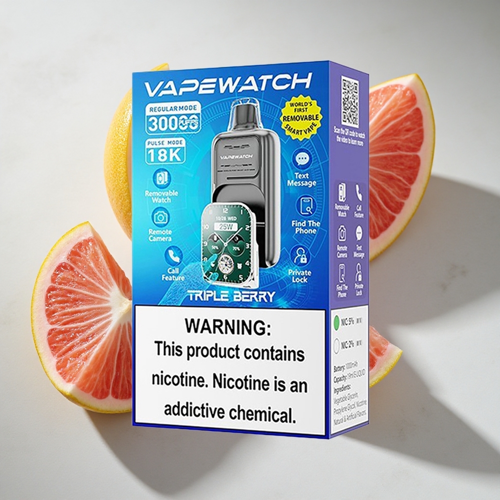 Drievoudige Bes JNR Vape Watch 30000 Puffs Nederland vapes Dual Mesh Coil  Type-C Opladen
