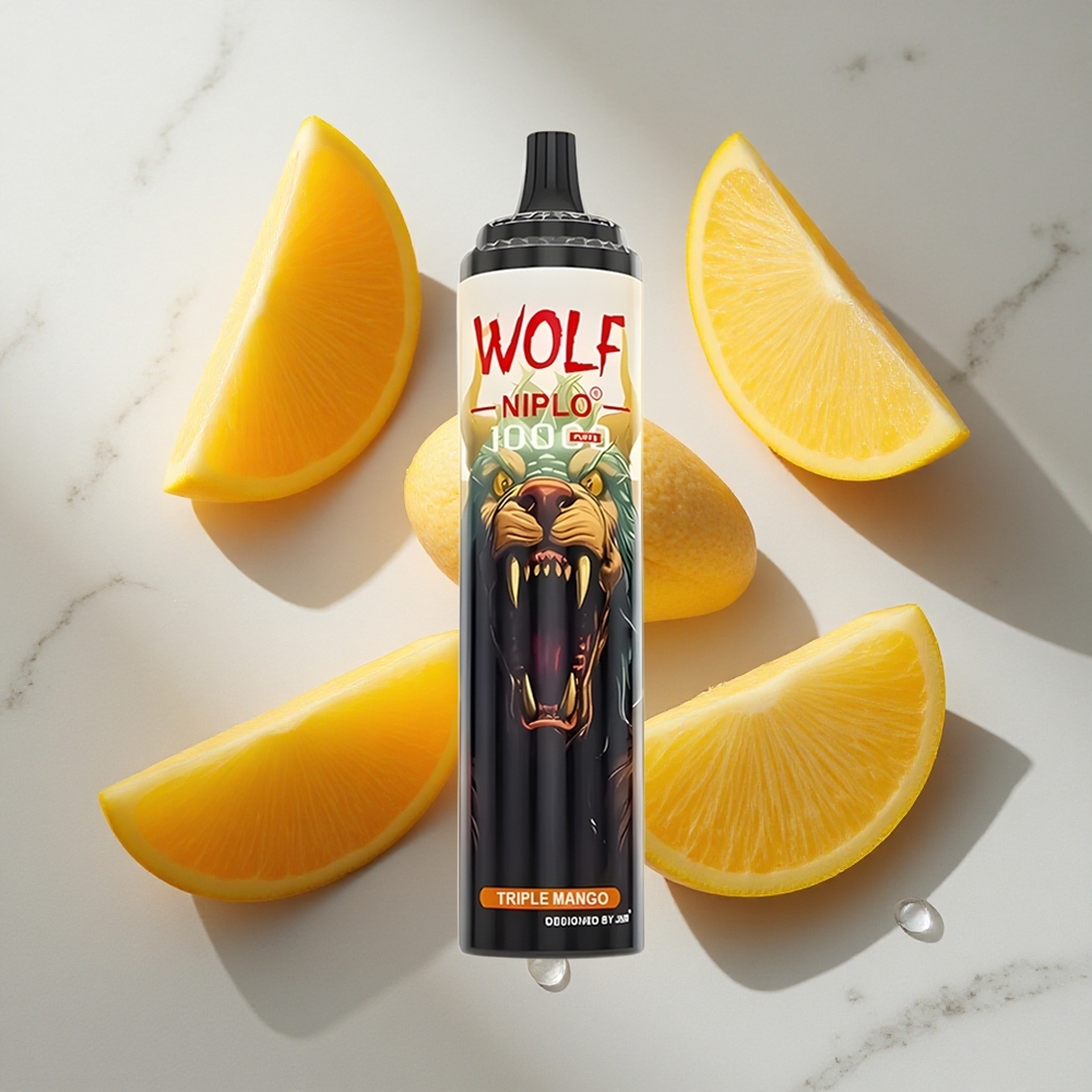 Drievoudige Mango JNR Wolf Niplo 10000 Puffs Nederland vapes met 20ml E-vloeistof  Type-C opladen
