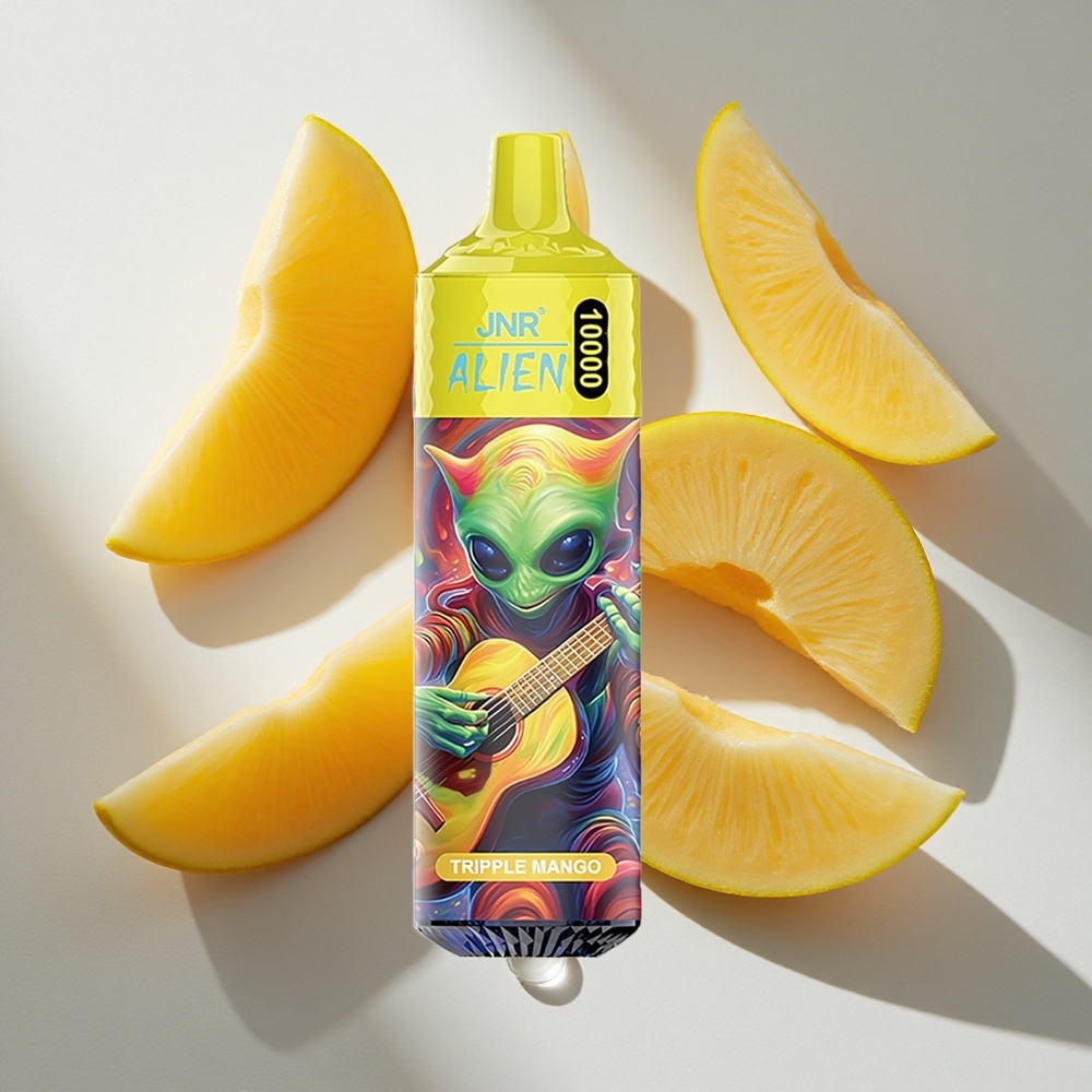 Drievoudige mango JNR Alien 10000 Puffs Nederland vapes met RGB-verlichting en 20ml vloeistof
