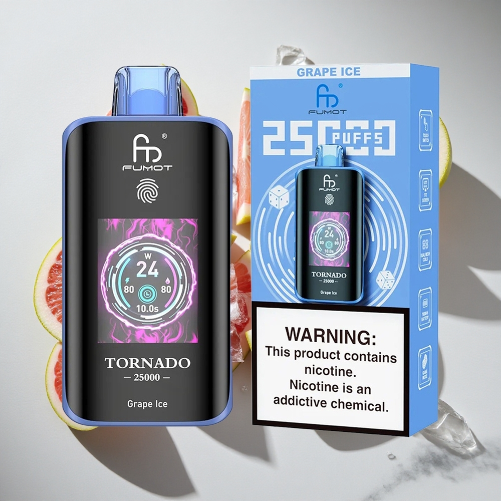 Druif IJs Fumot Tornado 25000 Puffs Nederland vapes met 20ml Pre-gevulde E-liquid  Type-C oplaadpoort