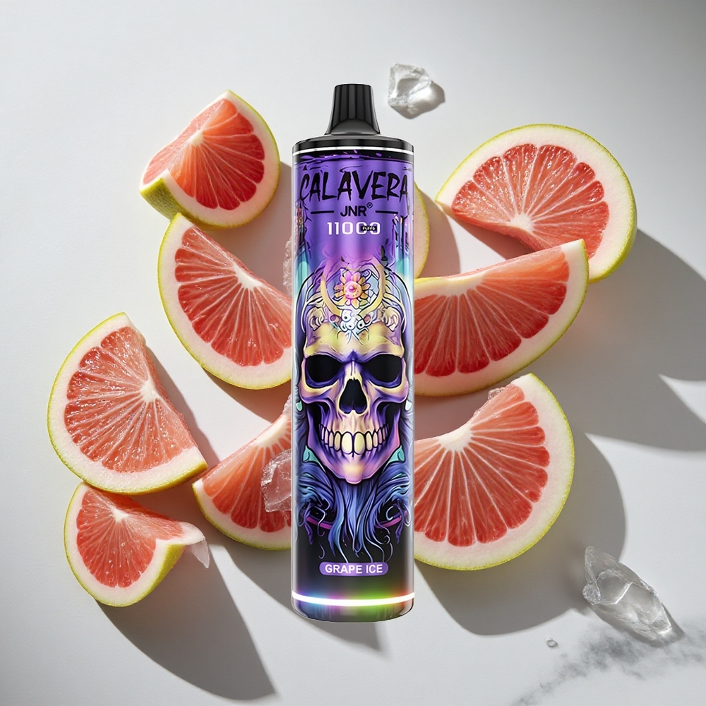 Druif IJs JNR Calavera 11000 Puffs Nederland vapes met Type-C oplaadpoort  21ml e-vloeistof