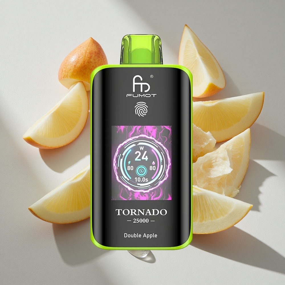 Dubbel Appel Fumot Tornado 25000 Puffs Nederland vapes met 20ml Voorgevulde Vloeistof en HD-scherm