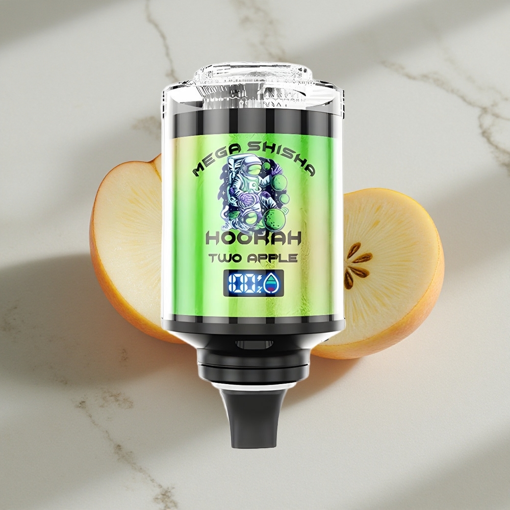Dubbele Appel JNR Mega Shisha Hookah 100K Nederland vapes met 60ml vloeistofcapaciteit en 2200mAh oplaadbare batterij