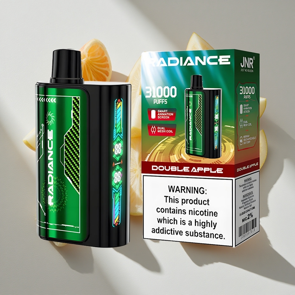 Dubbele Appel JNR Radiance 31000 Puffs Nederland vapes met 28ml Vloeistof en Dual Mesh Coil