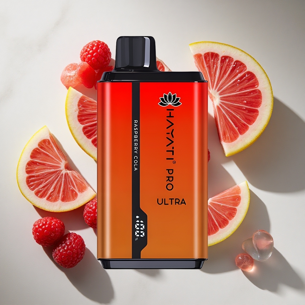 Framboos Cola Hayati Pro Ultra 15000 Puffs Nederland vapes 2 12ml