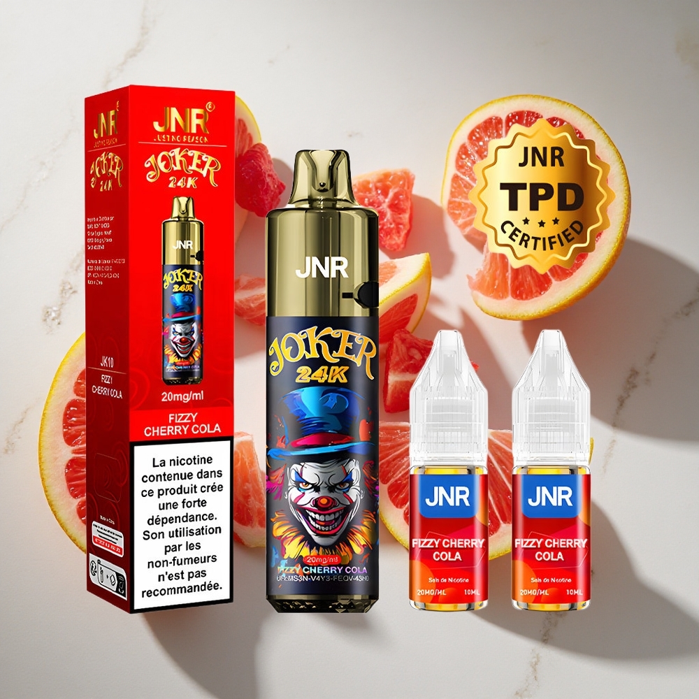 Frisse Kers Cola JNR Joker 24000 Puffs Nederland vapes 2+10ml Navulbaar