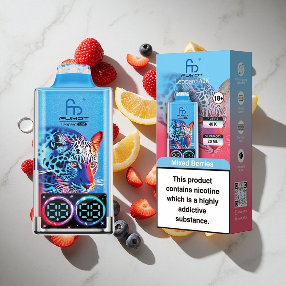 Gemengde Bessen Fumot Leopard 40K Puffs Nederland vapes Dual Mesh  Type-C Opladen