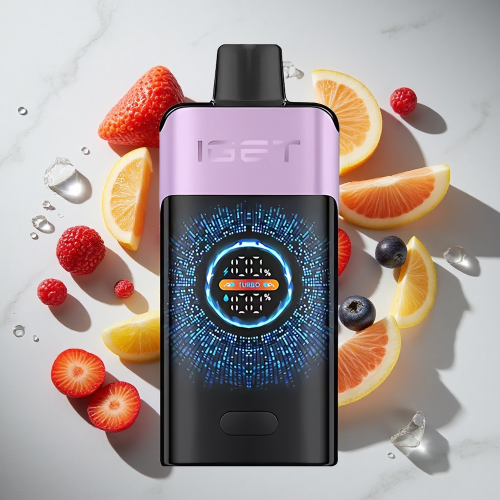 Gemengde Bessen IJs IGET ONE 12000 Puffs Nederland vapes - Grote Gebogen Kleurenscherm  2700 mAh Batterijcapaciteit