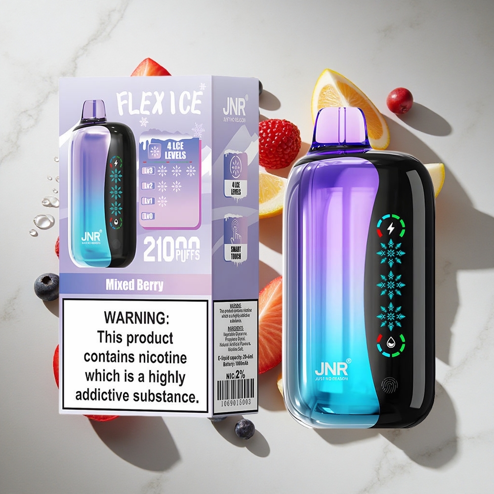 Gemengde Bessen JNR Flex Ice 21000 Puffs Nederland vapes met Aanpasbare Ice en Type-C Opladen