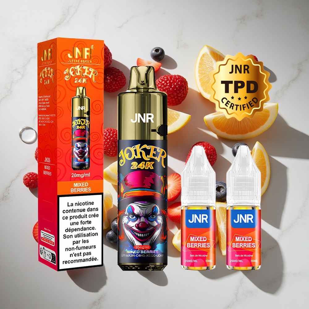 Gemengde Bessen JNR Joker 24K Puffs 24000 Wolkjes Nederland vapes Zichtbaar Vloeistofniveau 800mAh