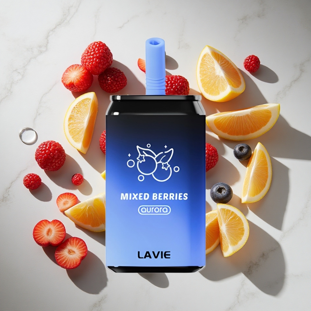 Gemengde Bessen LAVIE Aurora 11000 Puffs Nederland vapes Type C Oplaadbaar 22ML