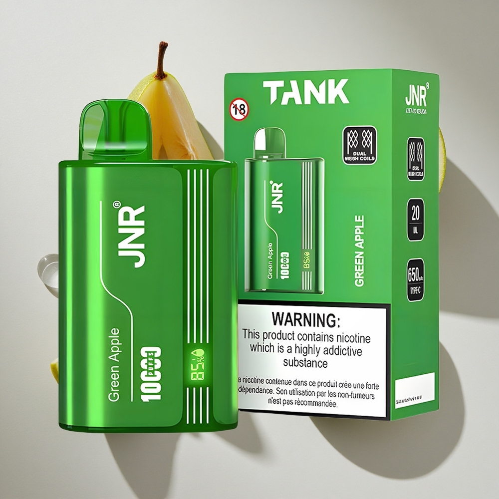 Groene Appel Perzik Peer JNR Tank 10000 Puffs Nederland vapes Met 20ml Vloeistof  Type-C Opladen