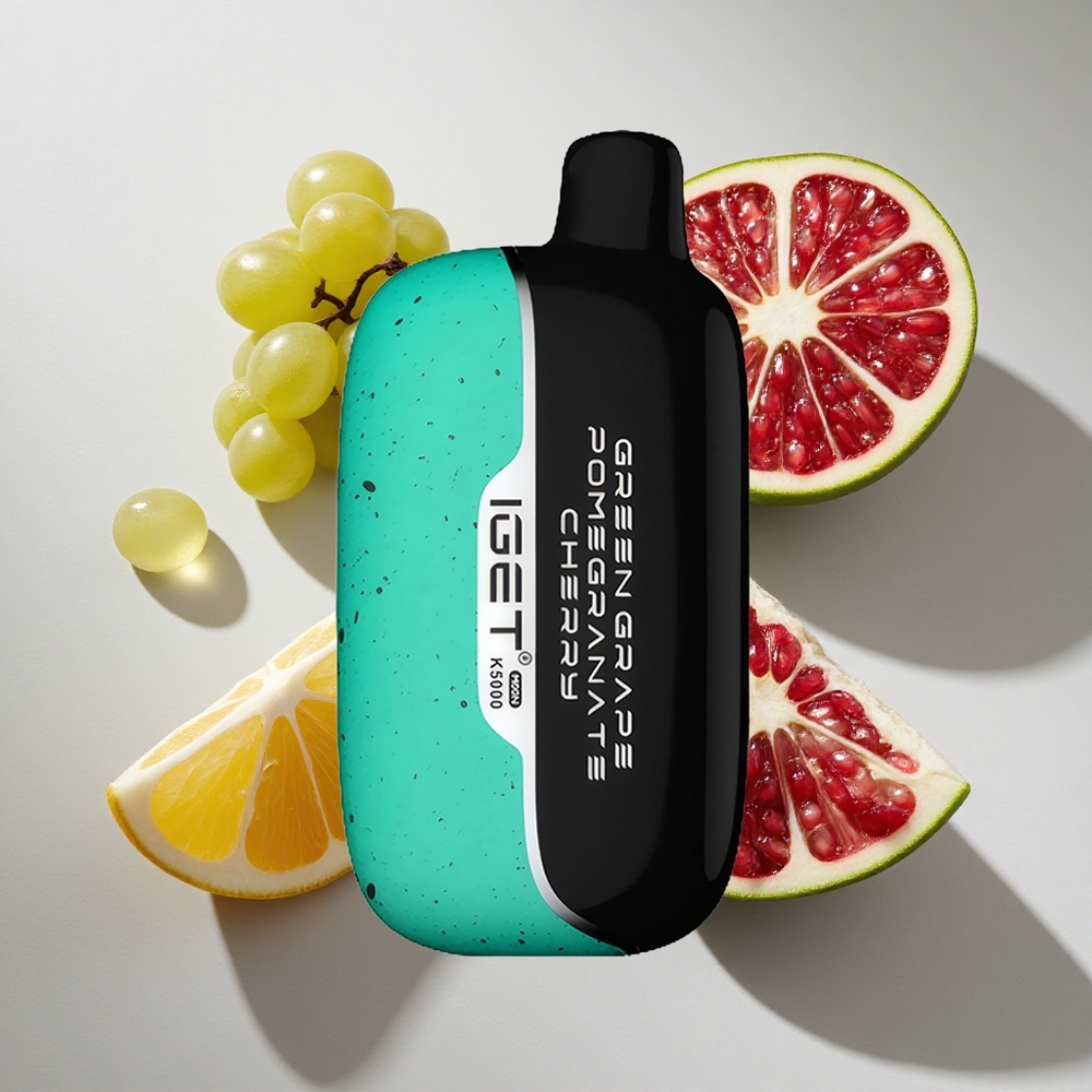 Groene Druif Granaatappel Kers IGET Moon K5000 Puffs (5000 Puffs) Nederland Vapes - PC Materiaal 135 Ohm Mesh Coil