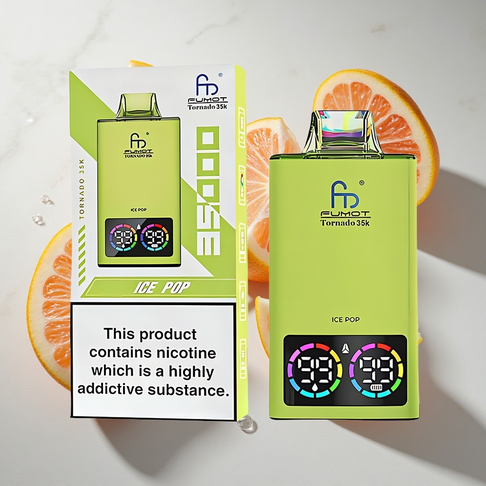 IJsje Pop Fumot Tornado 35K 35000 Puffs Nederland vapes Dual Mesh Coil  15ml e-vloeistof