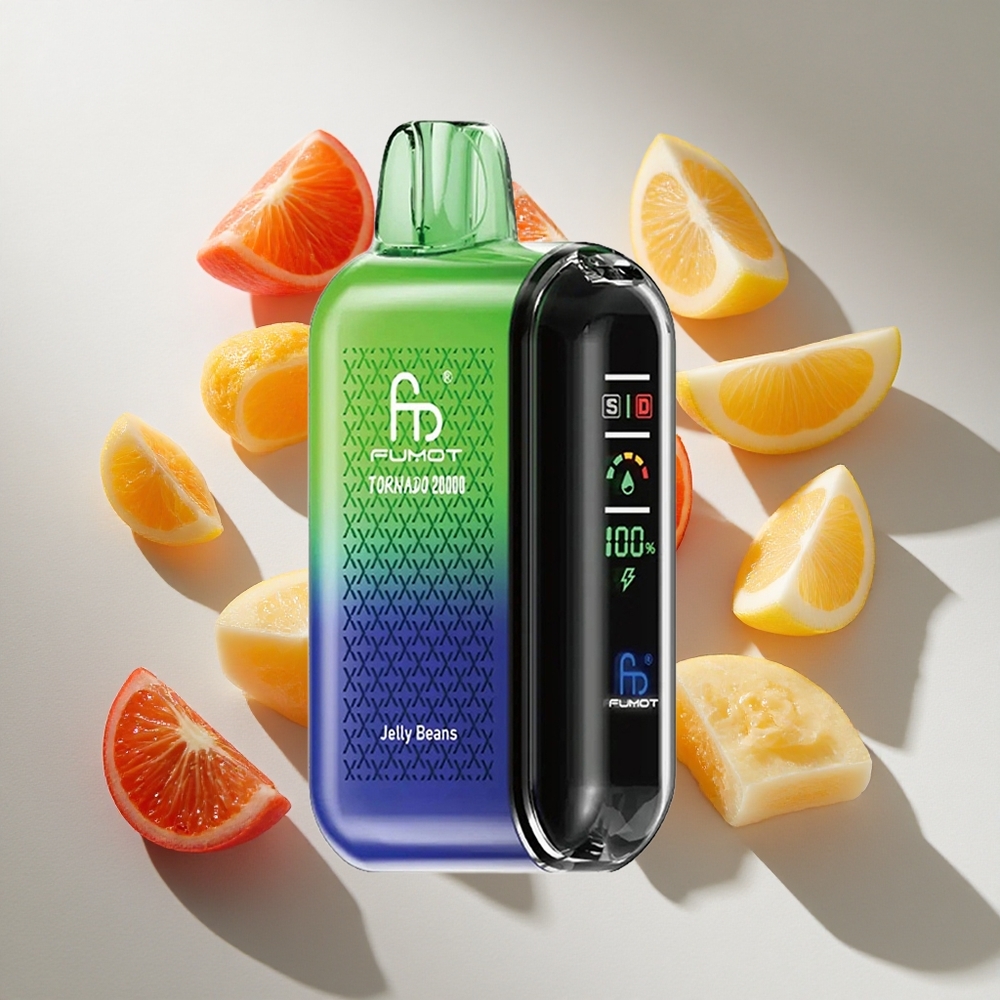 Jelly Beans Fumot Tornado 20000 Puffs Nederland vapes met Smart Display en 20ml Vloeistofcapaciteit