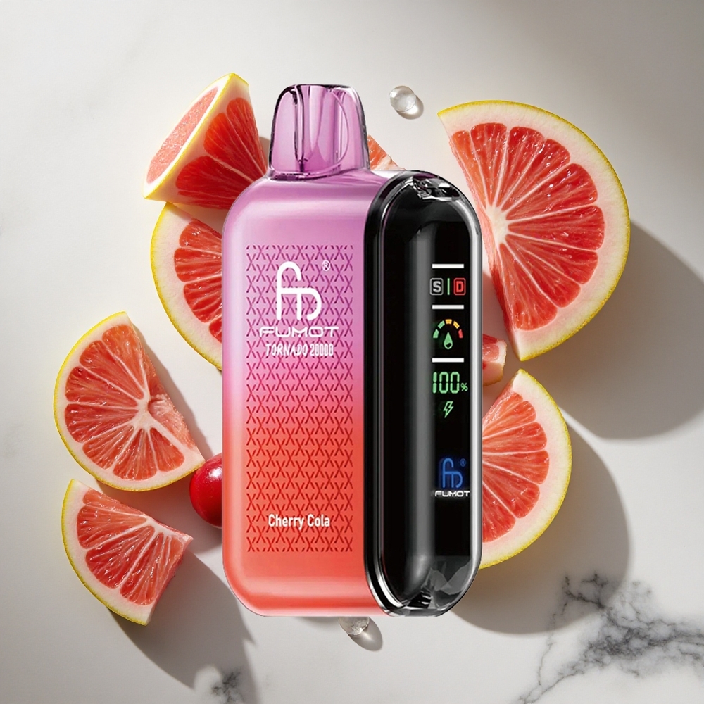 Kers Cola Fumot Tornado 20000 Puffs Nederland vapes Dual Mesh Coil  Smart Display