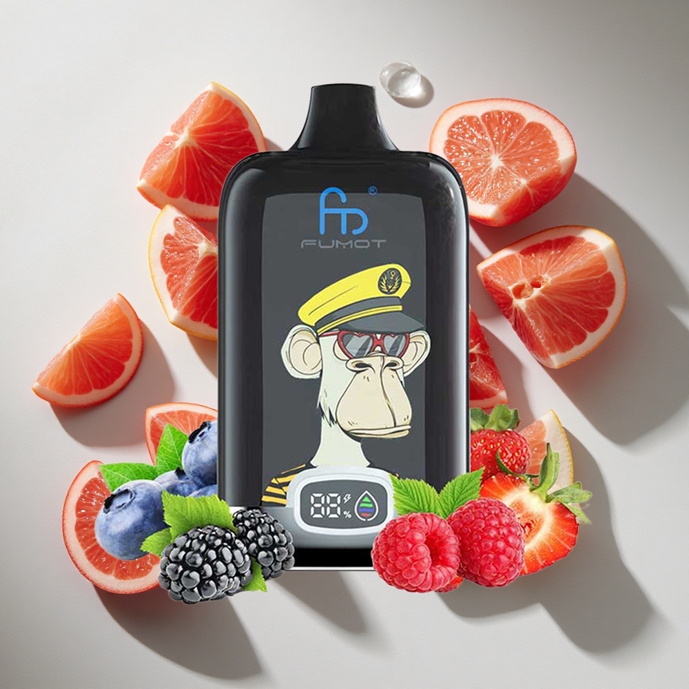 Kers Fumot Tornado Digital Box 12000 Puffs Nederland vapes met 20ml e-vloeistof en Oplaadbare batterij
