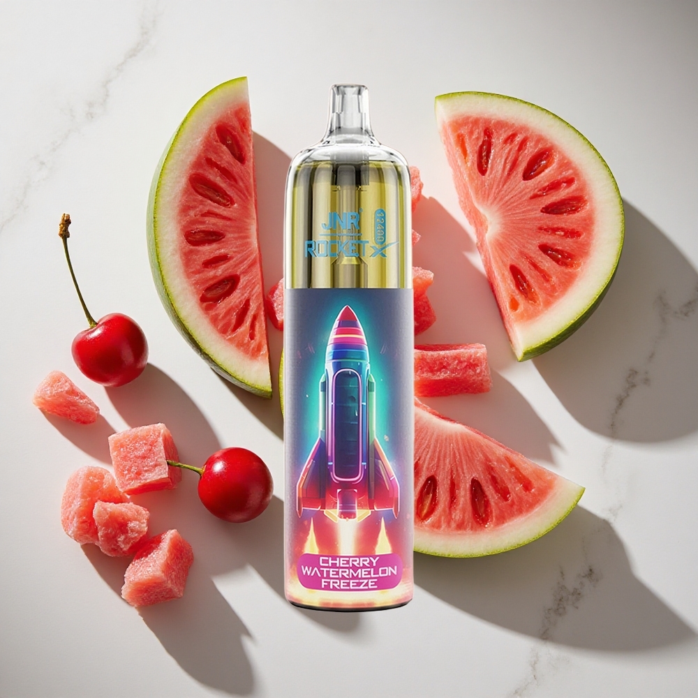 Kers Watermeloen Freeze JNR Rocket-X 12400 Puffs Nederland vapes met Aanpasbare Luchtstroom  RGB-verlichting