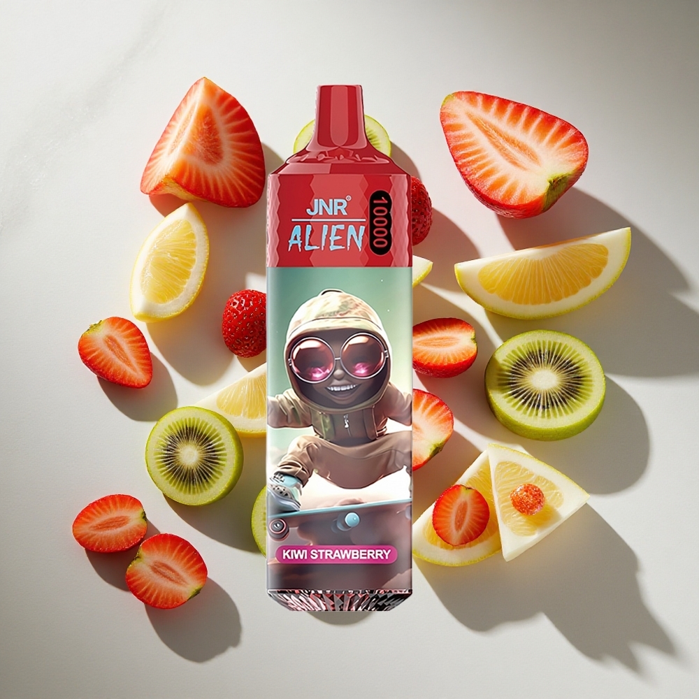 Kiwi Aardbei JNR Alien 10000 Puffs Nederland vapes met 850mAh Accu  RGB LED