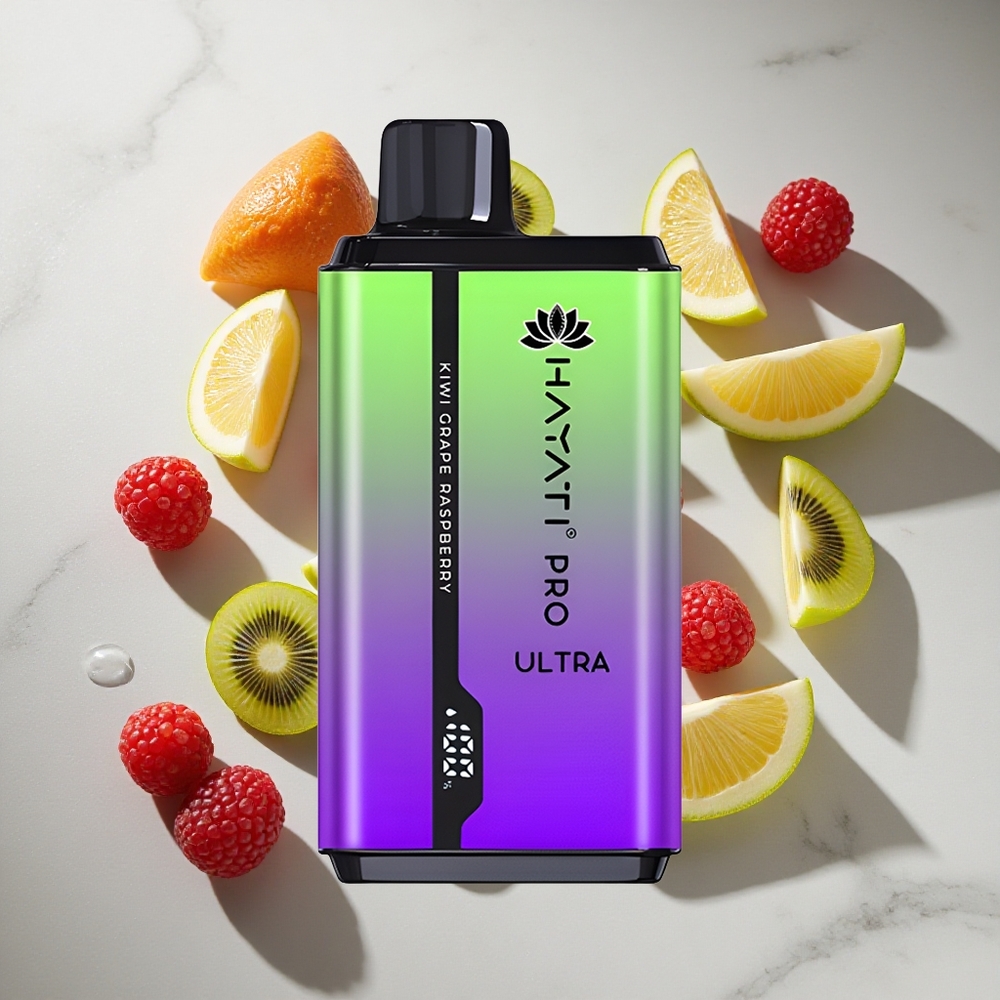 Kiwi Druif Framboos Hayati Pro Ultra 15000 Puffs Nederland vapes 24ml 2 Nicotine