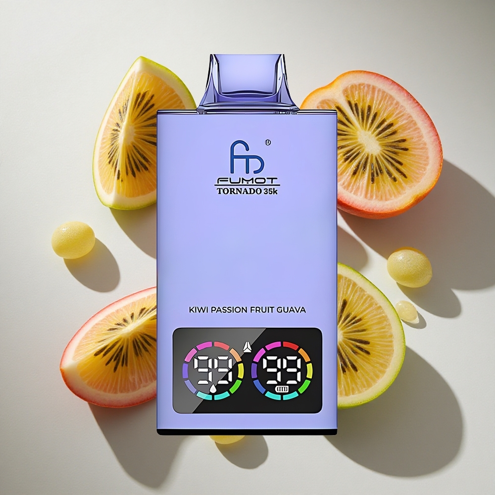 Kiwi Passievrucht Guava Fumot Tornado 35K Disposable 35000 Puffs Nederland vapes Dual Mesh Coil  RGB Verlichting