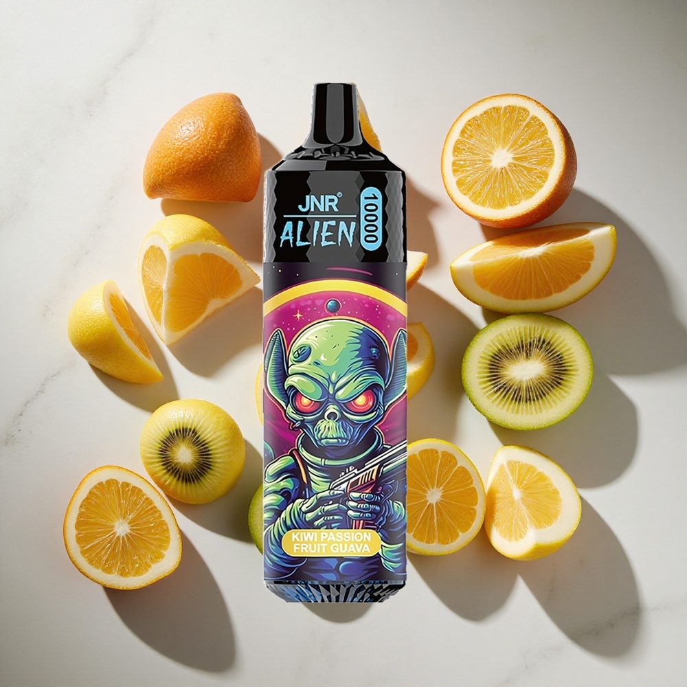 Kiwi Passievrucht Guava JNR Alien 10000 Puffs 20ml e-vloeistof Nederland vapes RGB LED