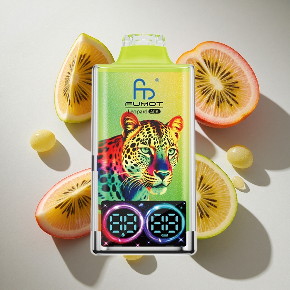 Kiwi Passievrucht Guave Fumot Leopard 40000 Puffs Nederland vapes met Type-C Opladen  Digitale Olieweergave