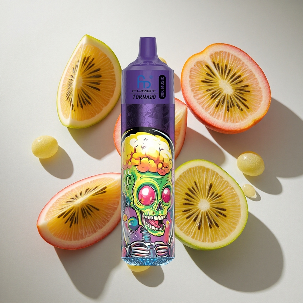 Kiwi Passievrucht Guave Fumot RandM Tornado 30000 Puffs Nederland vapes 30mL LED-scherm