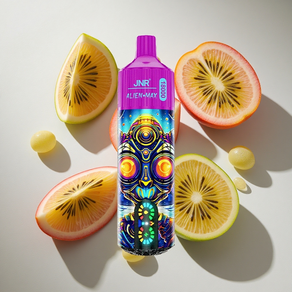 Kiwi Passievrucht Guave JNR Alien Max 18000 Puffs Nederland vapes met Smart LED Display  Dual Mesh Coil