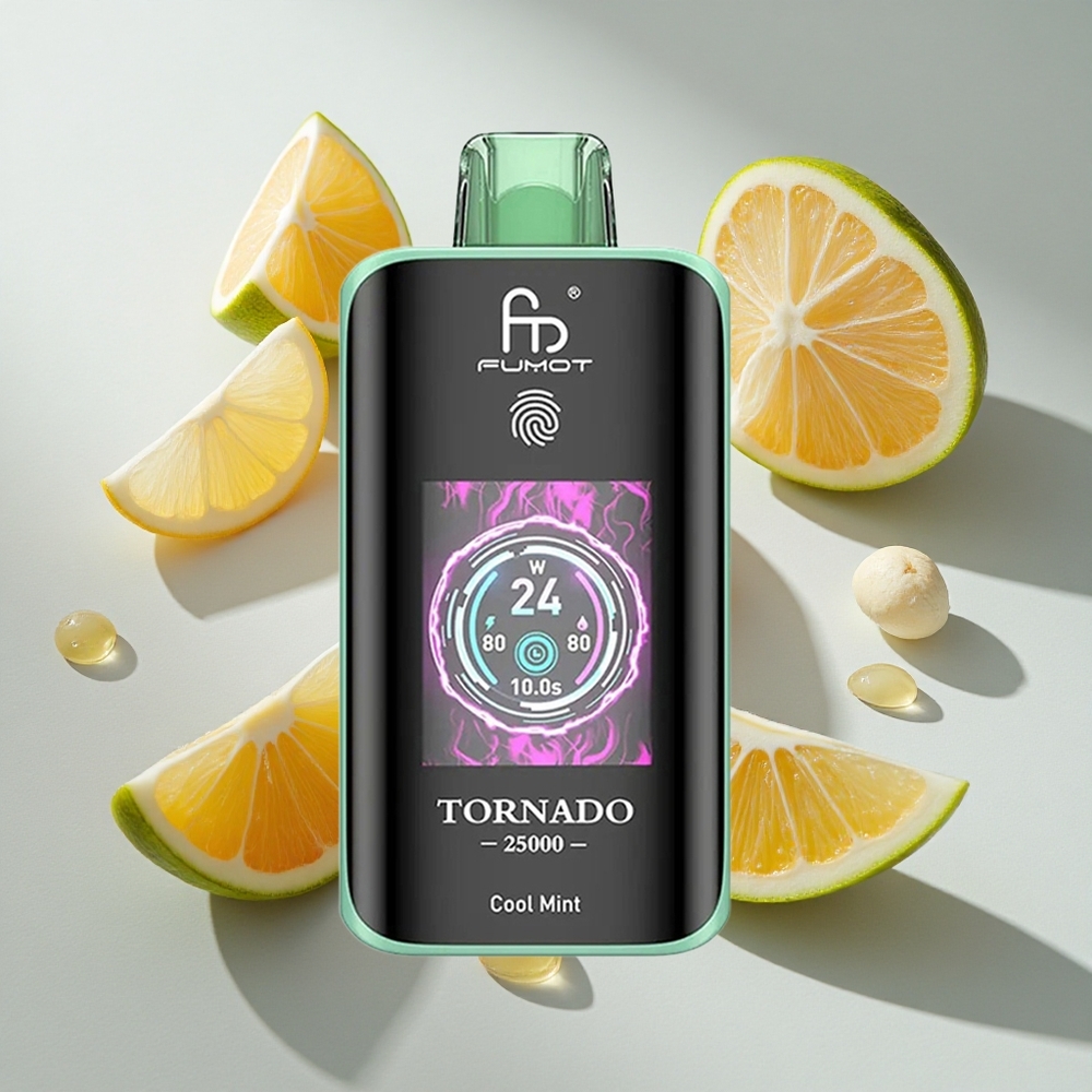 Koel Munt Fumot Tornado 25000 Puffs Nederland vapes met HD-scherm en 20ml voorgevulde vloeistof