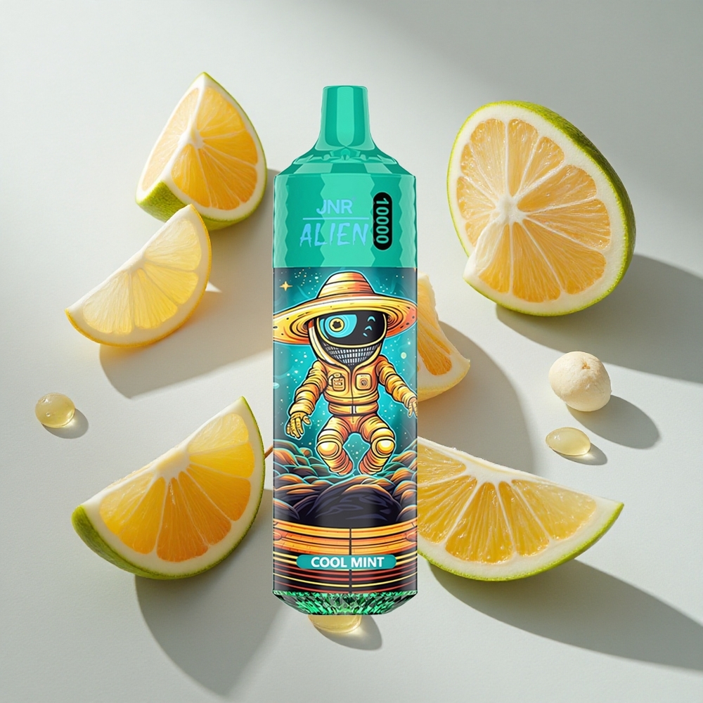 Koel Munt JNR Alien 10000 Puffs Nederland vapes met 850mAh Accu  LED (RGB) verlichting