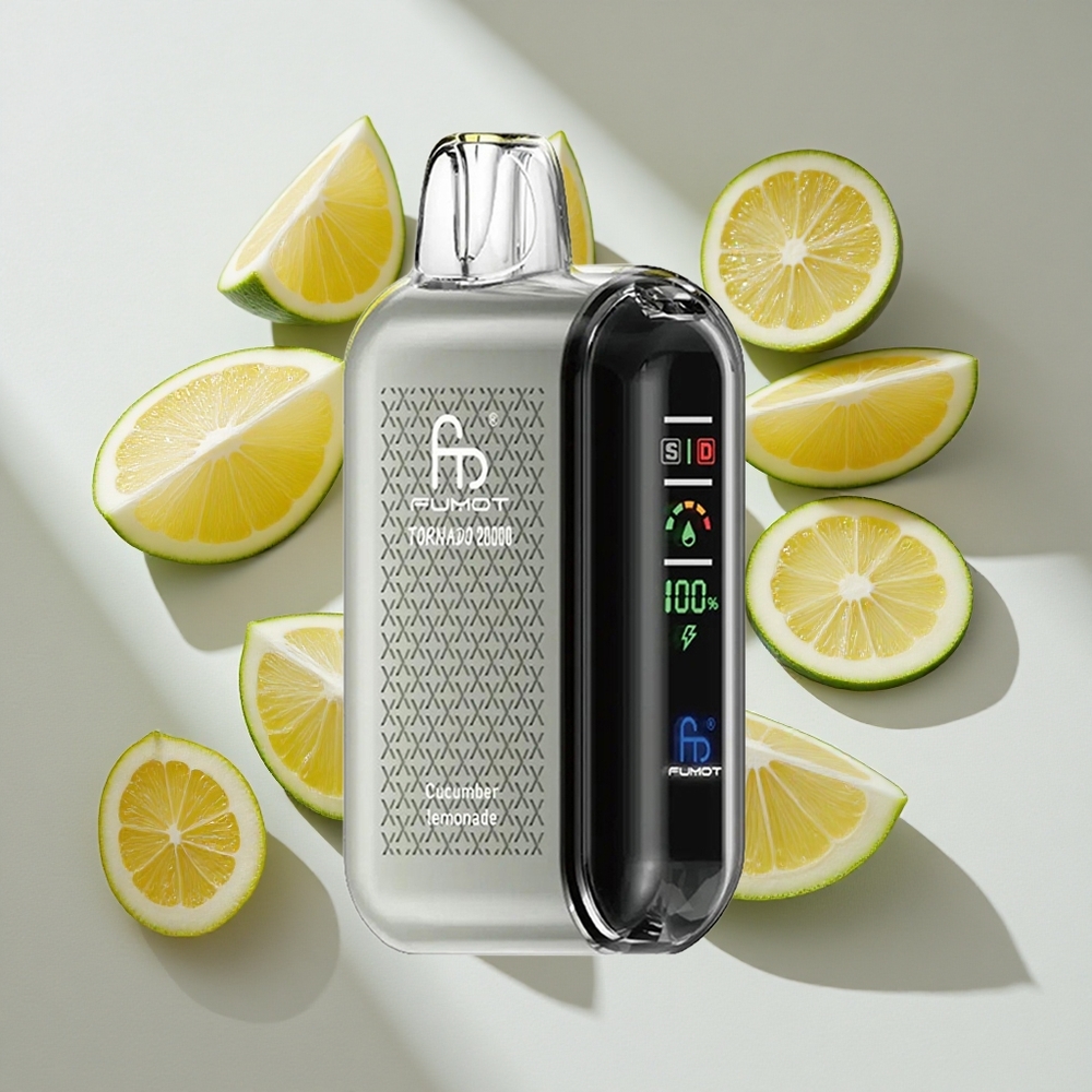 Komkommer Citroenade Fumot Tornado 20000 Puffs Nederland vapes met 20ml e-vloeistof  Dual Mesh Coil