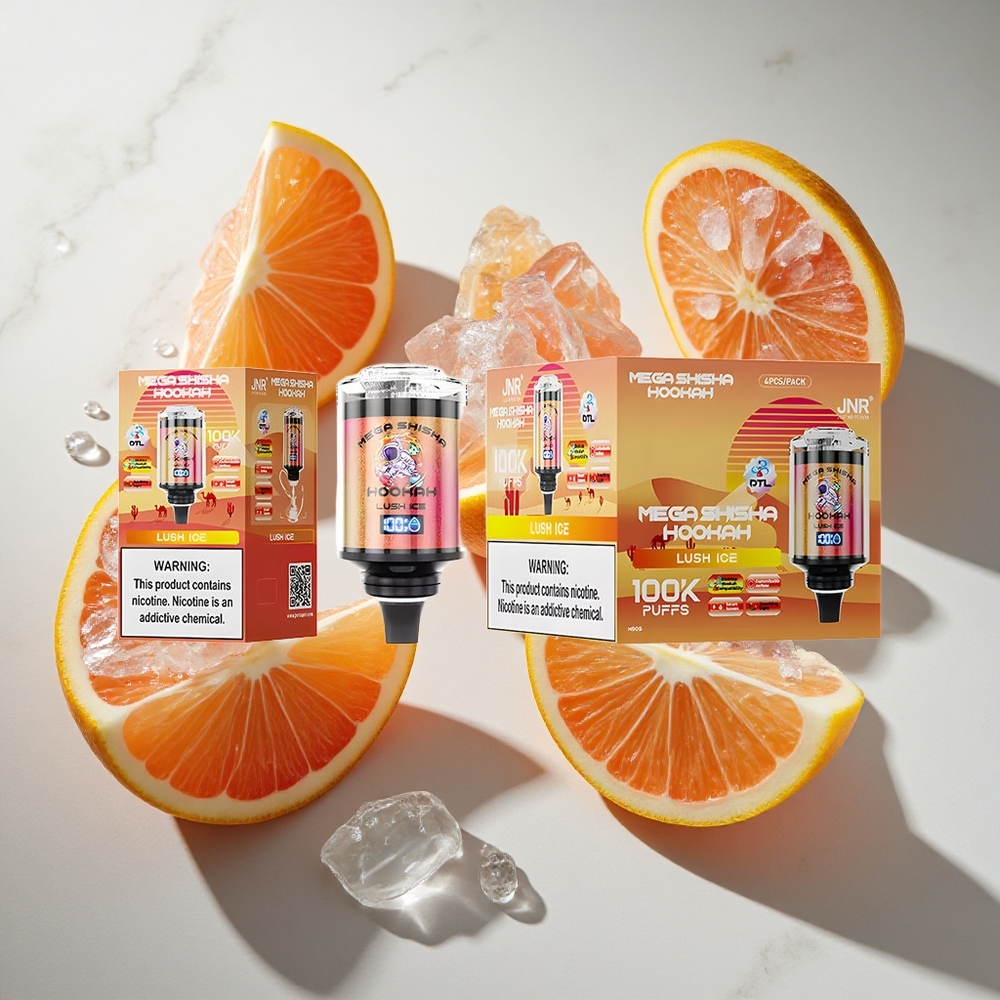 Lush IJs JNR Mega Shisha Hookah 100K Nederland vapes met 60ml e-vloeistof  2200mAh-batterij