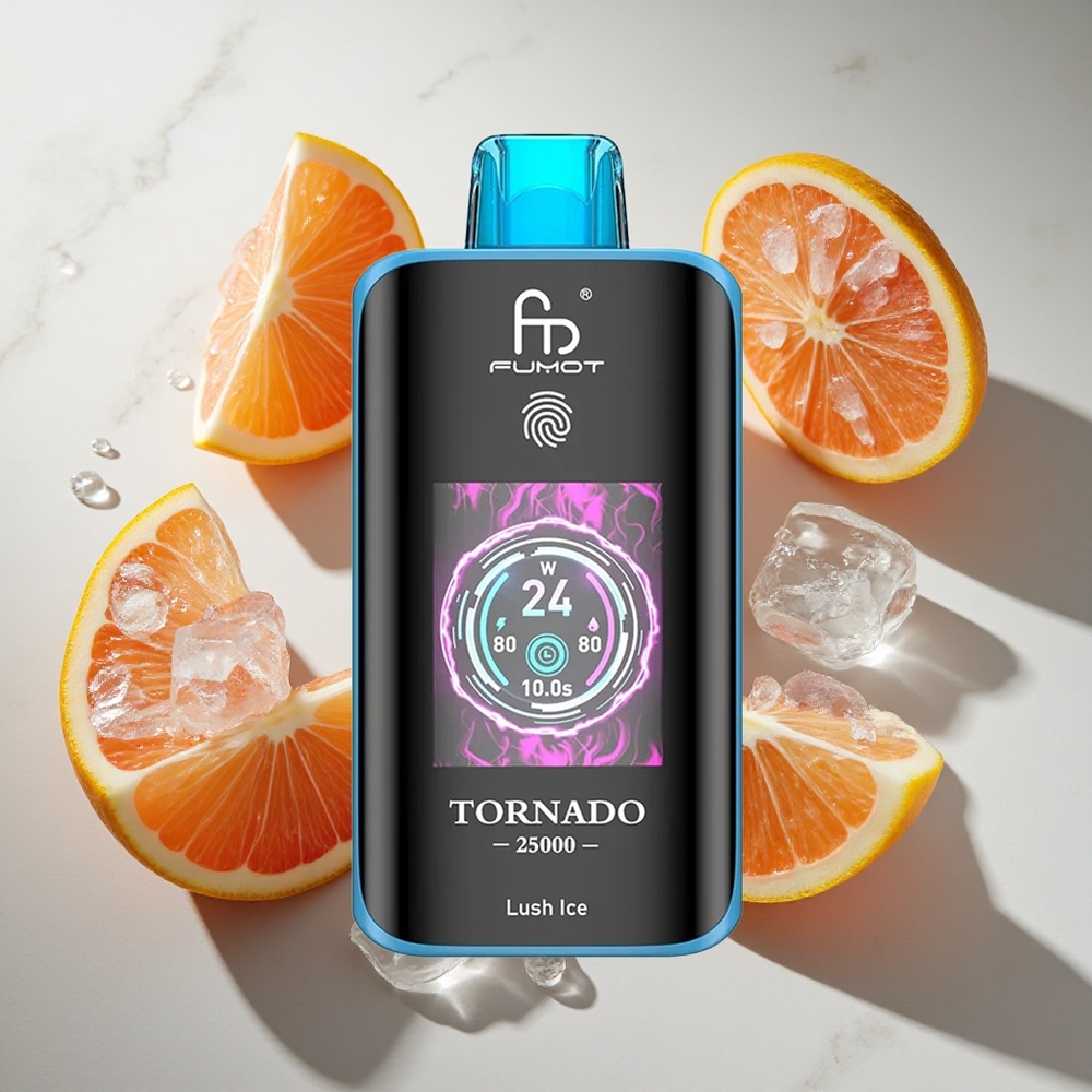 Lush Ice (Verfrissende IJs) Fumot Tornado 25000 Puffs Nederland vapes met 20ml Voorgevulde Vloeistof  Type-C Opladen