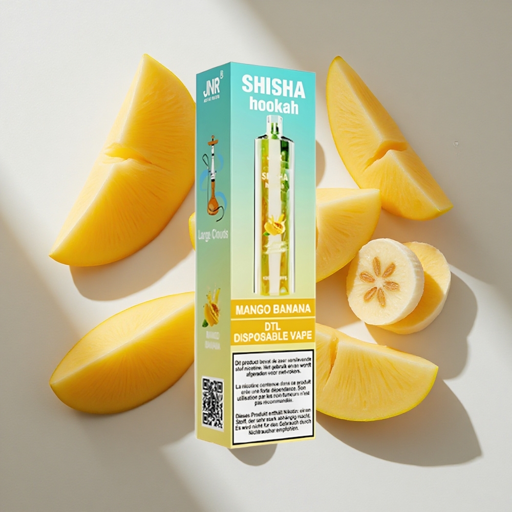 Mango Banaan JNR Shisha Hookah 12000 Puffs Nederland vapes Type-C opladen