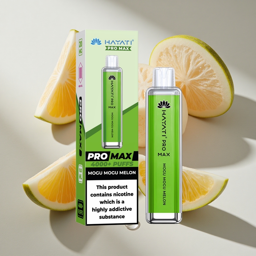 Meloen Mogu Hayati Pro Max 4000 Puffs Nederland vapes - Dual 11 Ohm Mesh Coil  LED-licht