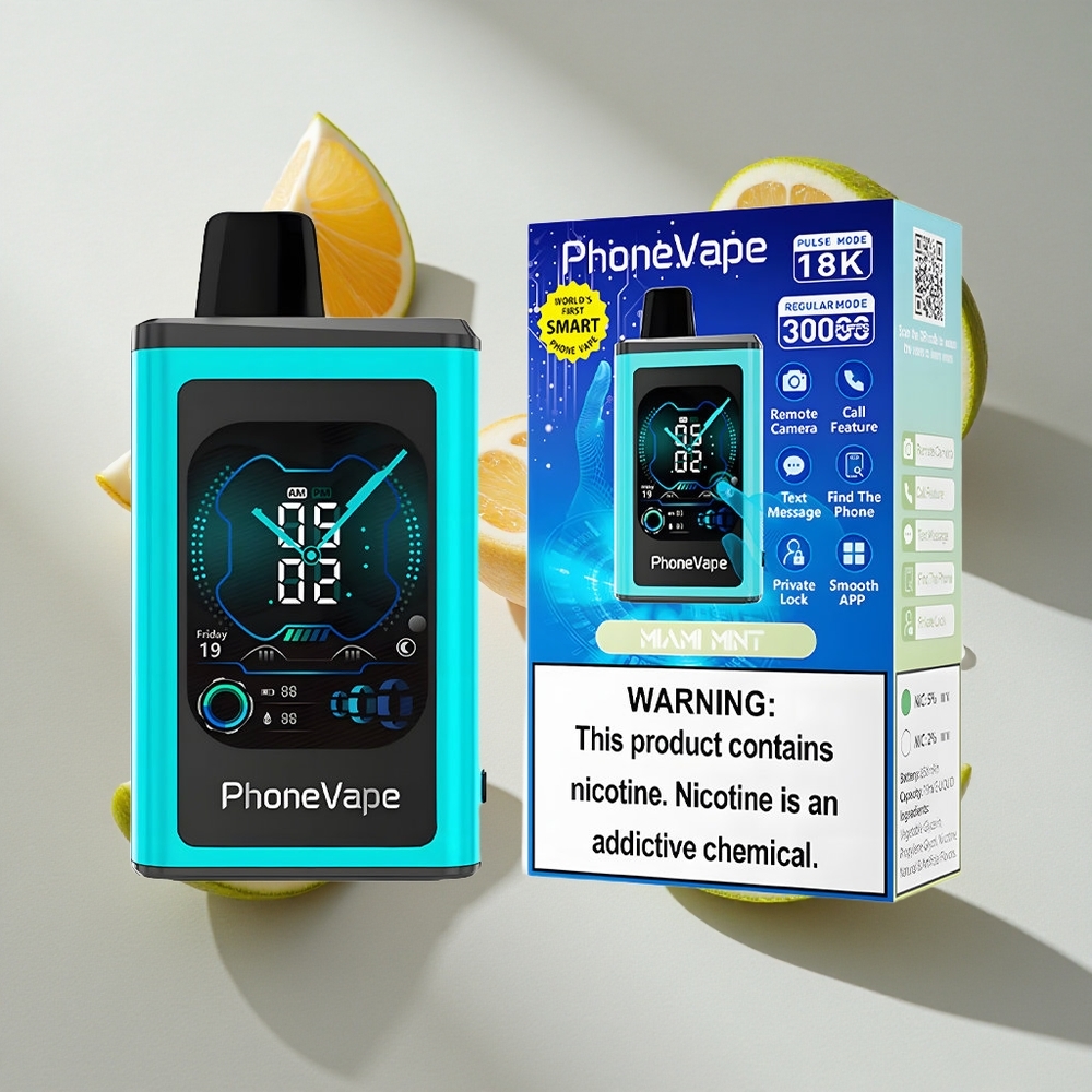 Munt Miami JNR PhoneVape 30000 puffs Nederland vapes Type-C Oplaadbare Batterij  Turbo Modus