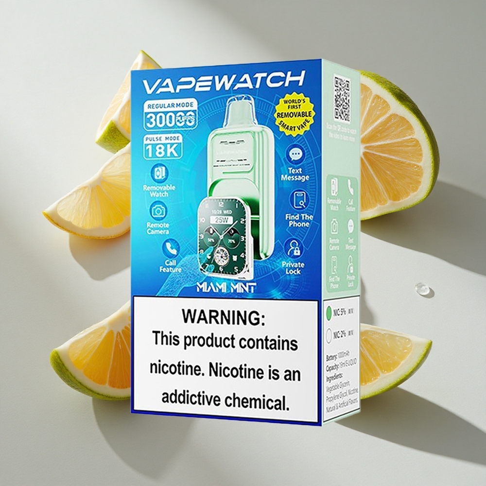 Munt Miami JNR Vape Watch 30000 Puffs Nederland vapes - 19mL Vloeistof 1000mAh Batterij