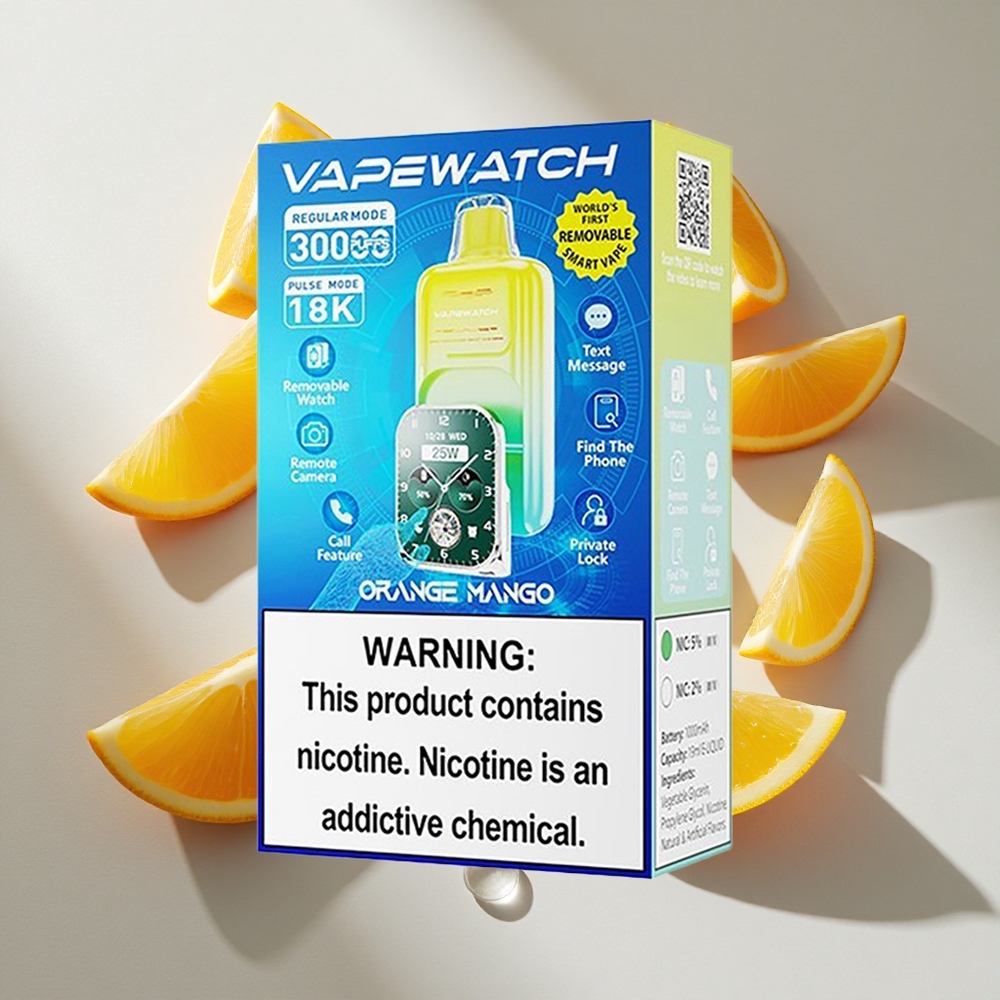 Oranje Mango JNR Vape Watch 30000 Puffs Wegwerp Vape Nederland vapes - 19mL 5 Nicotine