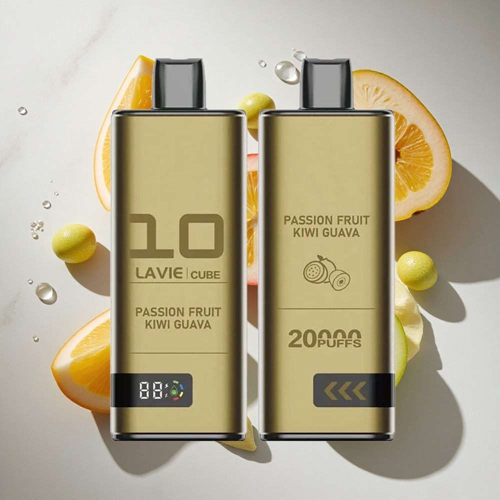 Passionfruit Kiwi Guava Lavie Cube Wegwerp Vape 20000 Puffs Nederland vapes Type C Oplaadbaar