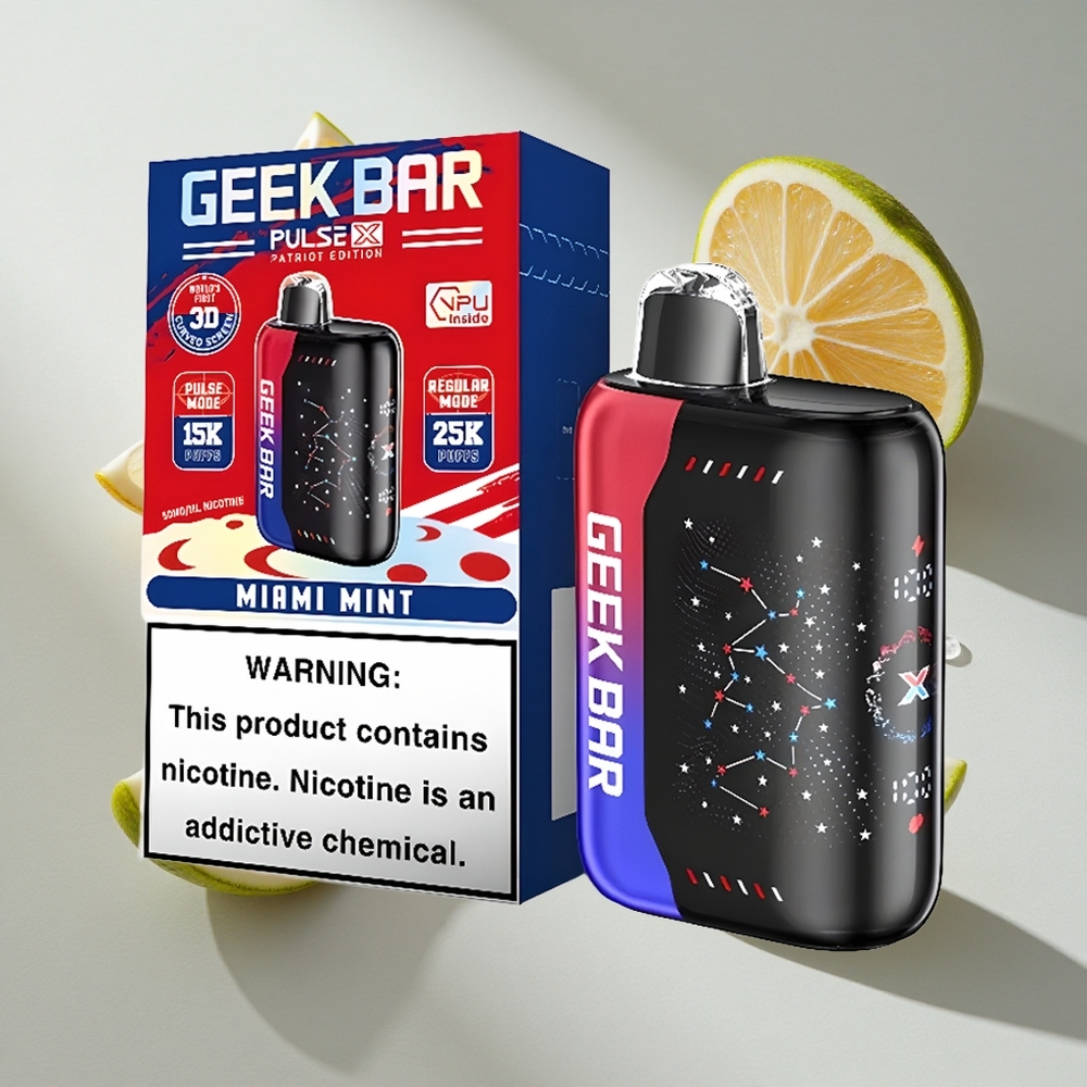 Patriot Combinatie Geek Bar Pulse X 25000 Puffs Nederland vapes met 18mL Vloeistof  USB Type-C