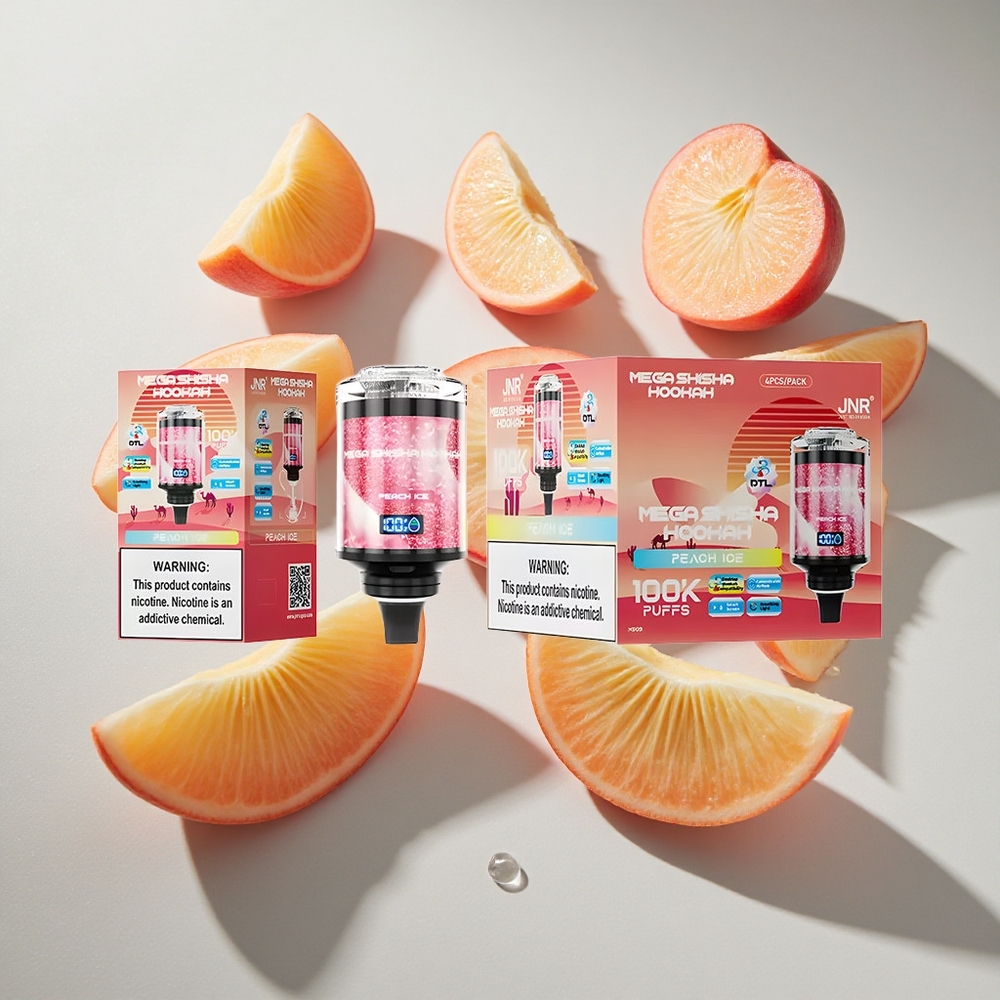 Perzijs IJs JNR Mega Shisha Hookah 100K Nederland vapes Desktop Compatibel 60ml Vloeistof Capaciteit