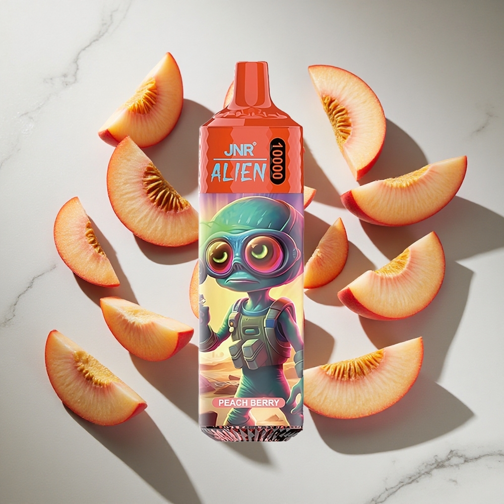 Perzik Bessen JNR Alien 10000 Puffs Nederland vapes met 20ml e-vloeistof en RGB-verlichting