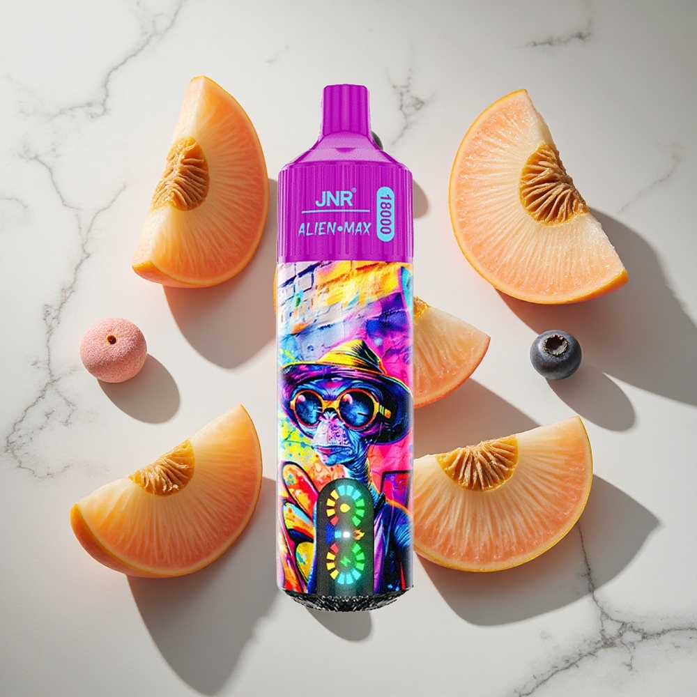 Perzik Blauwe Bes Snoep JNR Alien Max 18000 Puffs Nederland vapes met Smart LED Display  28ml e-vloeistof