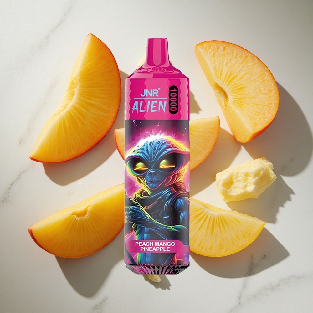 Perzik Mango Ananas JNR Alien 10000 Puffs Nederland vapes met 850mAh Accu  RGB LED
