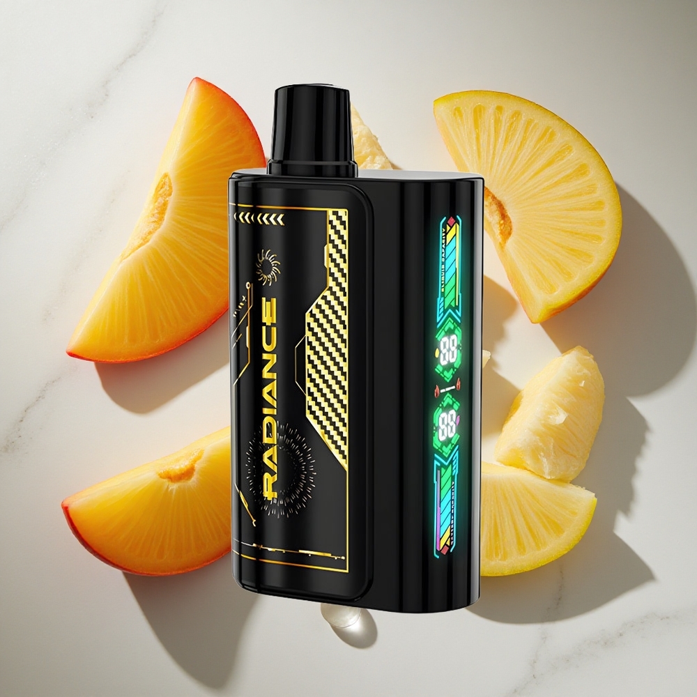 Perzik Mango Ananas JNR Radiance 31000 Puffs Nederland vapes met 950 mAh oplaadbare batterij